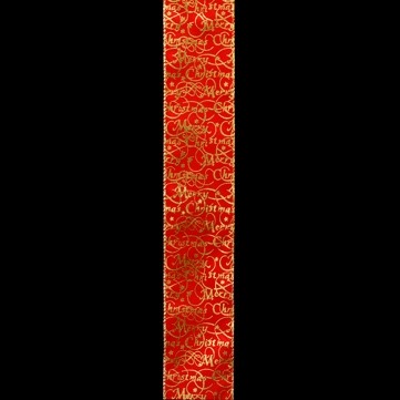 メリークリスマス レッド/ゴールド 巾7.5cm 9M巻