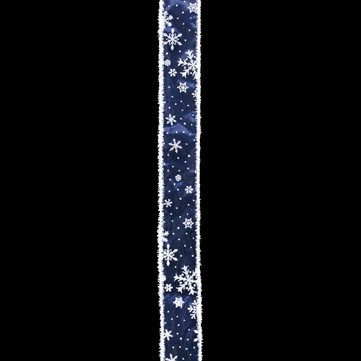 スノーフレーク ブルー/ホワイト 巾5cm 9M巻