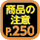 商品の注意250ページ